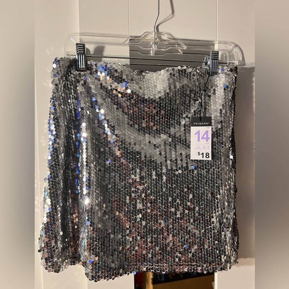 Sequin Silver Skirt NWT